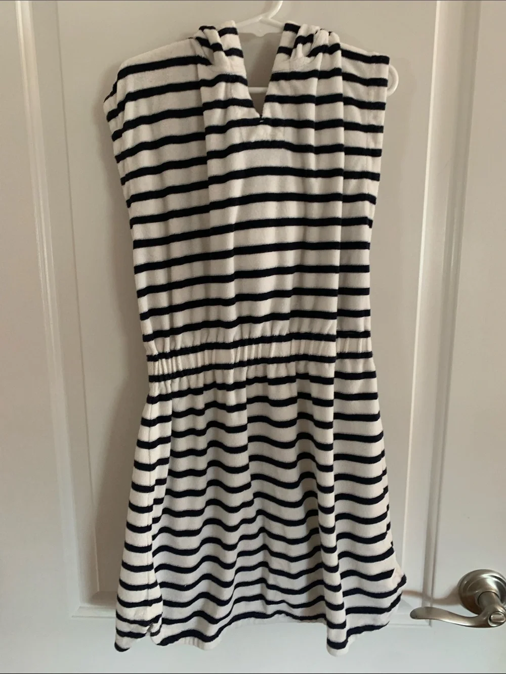 GAP Kids Striped Hooded Dress in Black, White & Pink Coverup